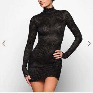 Skims lace mock neck long sleeve mini dress- SUPER RARE